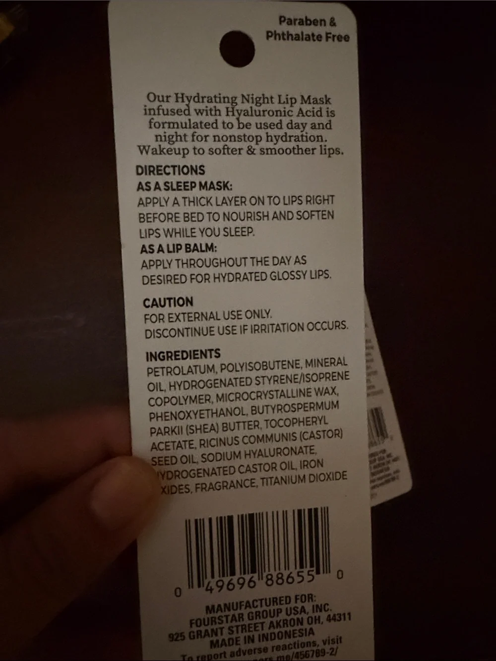 Hidrating night lip mask bpure